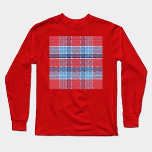 pattern Scottish tartan blue and red Long Sleeve T-Shirt